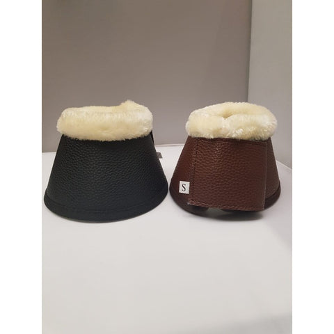 Leather Covered Neoprene Fur Trimmed Over Reach Boots