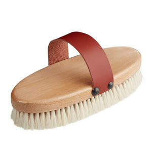 Bitz Body Brush Goat Hair Leather Handle